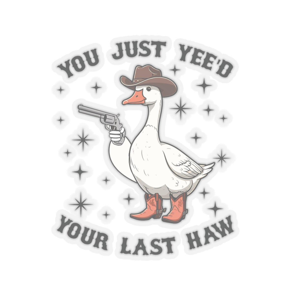 Cowboy goose sticker