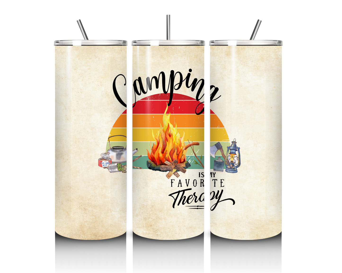 Camping is my favorite therapy 20oz tumbler