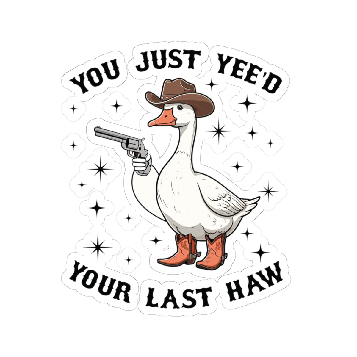 Cowboy goose sticker